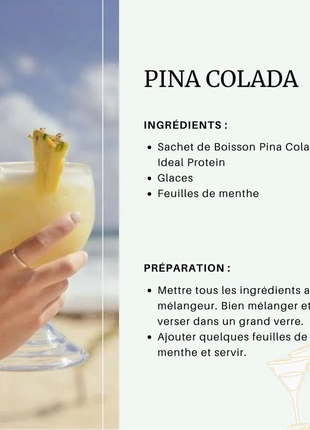 Préparation pour smoothie Pina Colada Ideal Protein | Sachet individuel