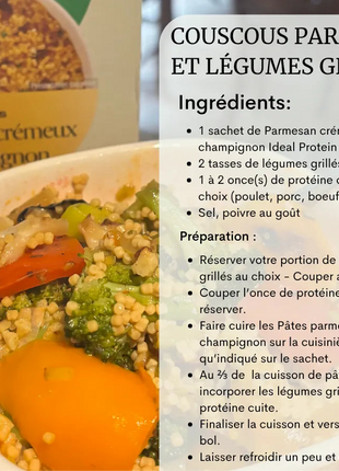 Pâtes Parmesan crémeux champignon Ideal Protein | Sachet individuel