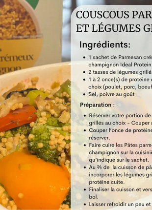 Pâtes Parmesan crémeux champignon Ideal Protein | Boîte de 7