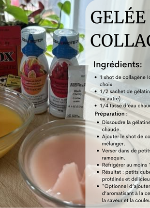 Shot de peptide de collagène saveur Framboise Ideal Protein | 6 bouteilles