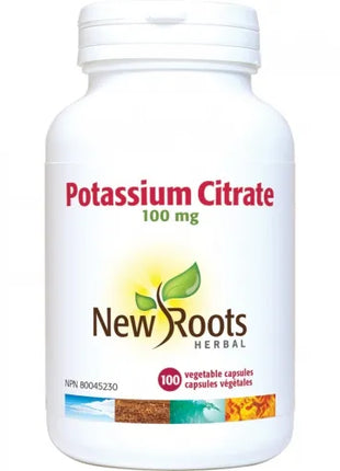 Citrate de Potassium New Roots Herbal – 100 mg  100 capsules végétales