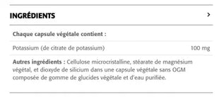Citrate de Potassium New Roots Herbal – 100 mg  100 capsules végétales