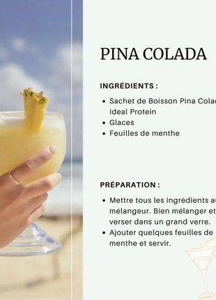 Préparation pour smoothie Pina Colada Ideal Protein | Boîte de 7