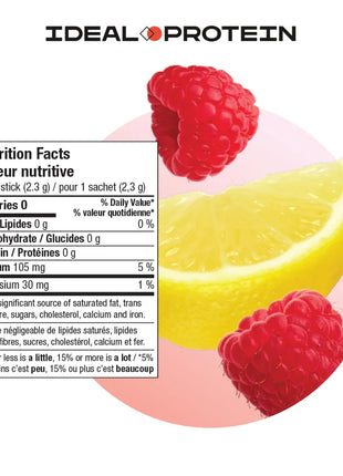 Aromatisant d’eau en poudre – Limonade framboise Ideal Protein - Informations nutritionnelles