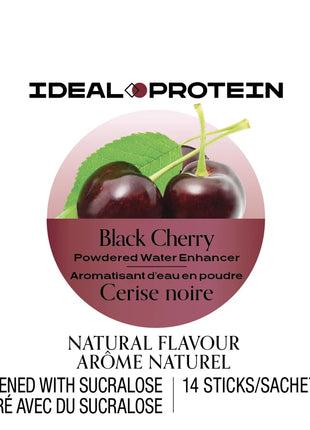 Aromatisant d’eau en poudre – Cerise noire Ideal Protein | Boîte de 14 sachets