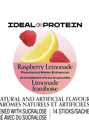 Aromatisant d’eau en poudre – Limonade framboise Ideal Protein | Boîte de 14 sachets