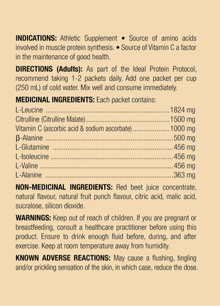 BCAA Ideal Protein Punch aux fruits Fiche nutritionnelle