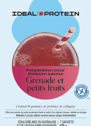 Préparation pour boisson grenade et petits fruits Ideal Protein - Maryse Nadeau Coach