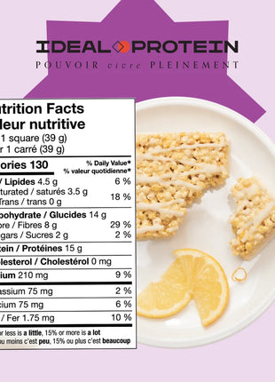 Carré croustillant au citron Ideal Protein - Informations nutritionnelles