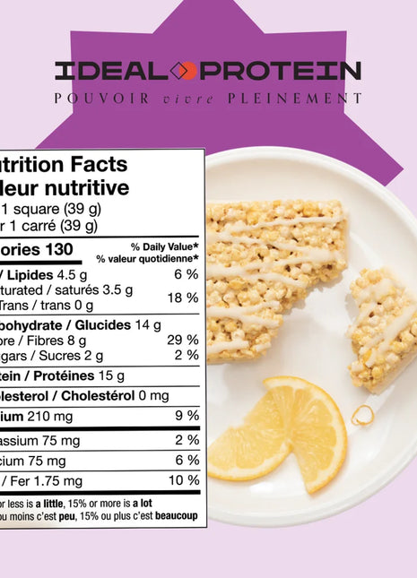 Carré croustillant au citron Ideal Protein - Informations nutritionnelles