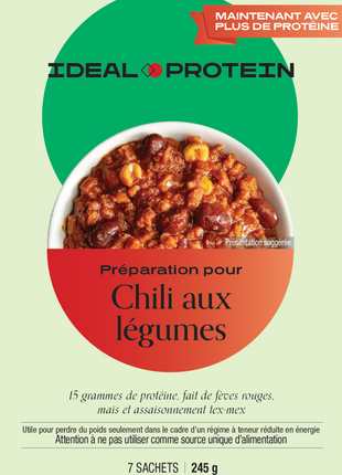 Préparation pour chili aux légumes Ideal Protein -Maryse Nadeau Coach
