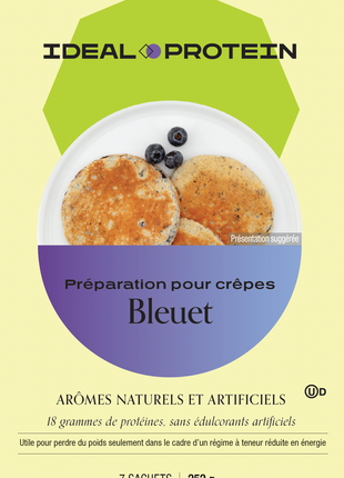 Préparation pour crêpes aux bleuets Ideal Protein | Boîte de 7