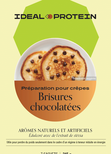 Préparation pour crêpes aux brisures chocolatées Ideal Protein - Maryse Nadeau Coach