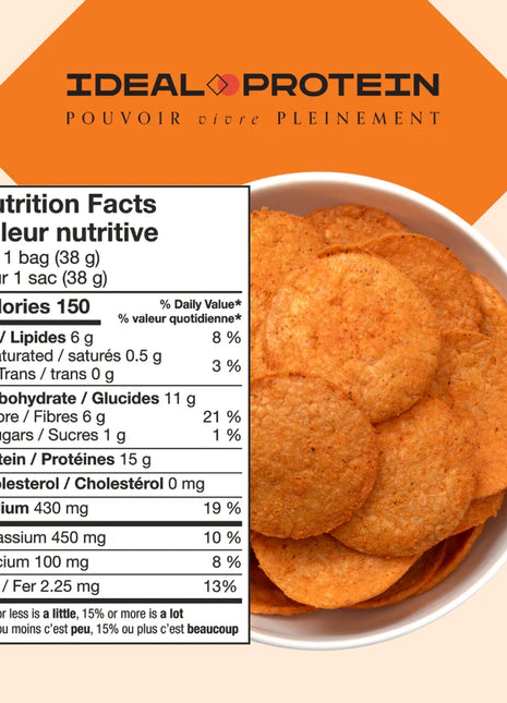 Croustilles fromage épicé Ideal Protein - Informations nutritionnelles