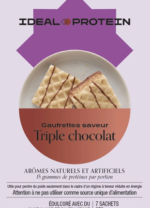 Gaufrettes à saveur triple chocolat Ideal Protein - Boite de7