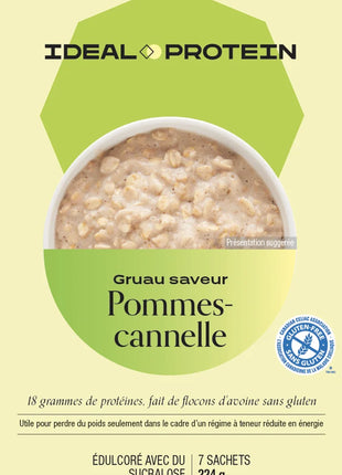 Gruau à saveur pomme cannelle Ideal Protein | Boîte de 7