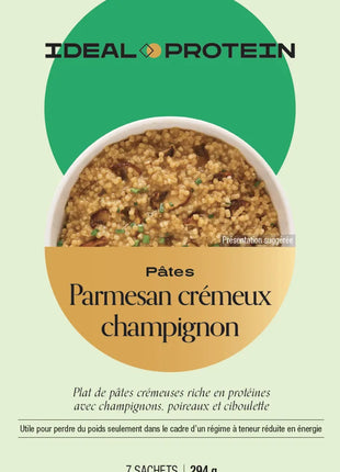 Pâtes Parmesan crémeux champignon Ideal Protein  - Maryse Nadeau Coach