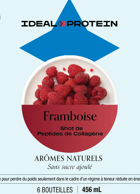 Shot de peptide de collagène saveur Framboise Ideal Protein - 6 bouteilles