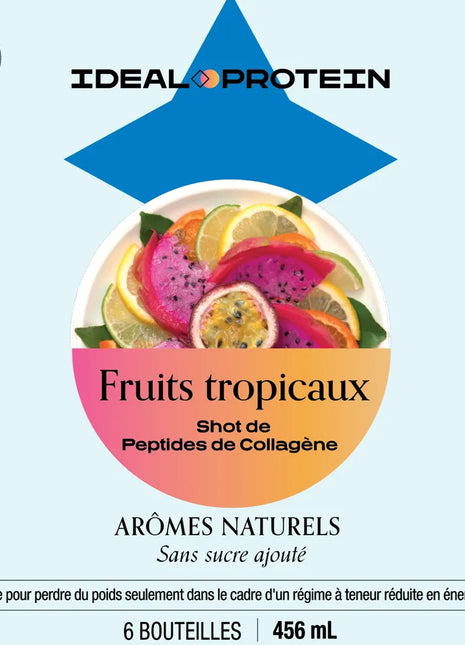 Shot de peptide de collagène saveur Fruits Tropicaux Ideal Protein - 6 bouteilles