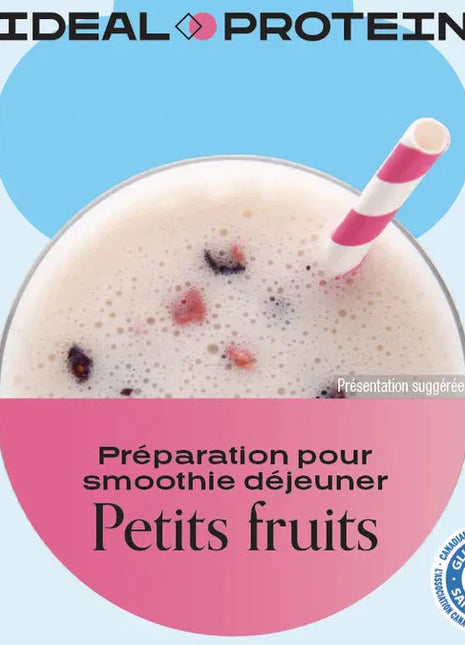 Préparation pour smoothie déjeuner aux petits fruits Ideal Protein | Boîte de 7