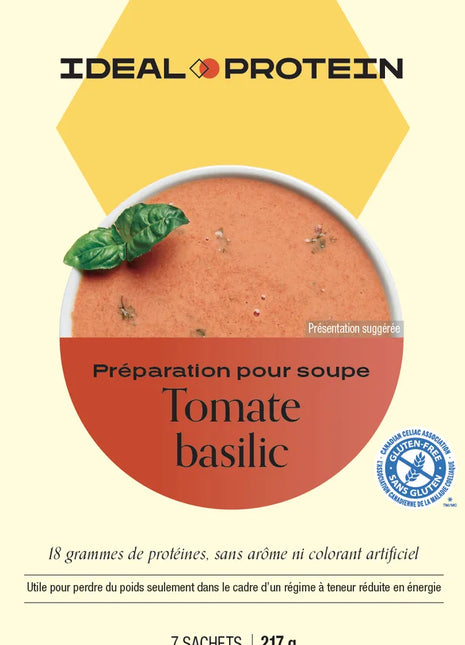 Préparation pour soupe tomate et basilic Ideal Protein -boite